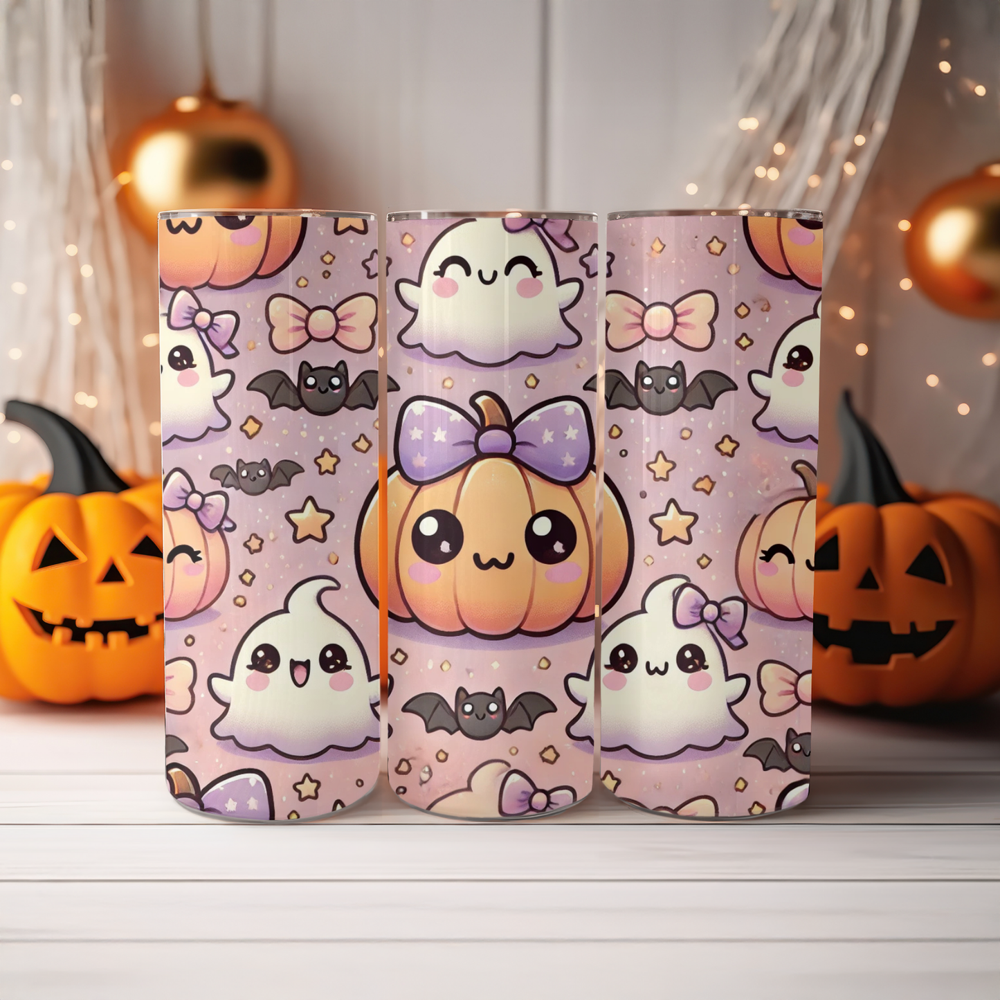 Halloween Tumbler Wraps (Bundle of 3) | Kawaii, Gothic & Retro | 20oz Sublimation PNG