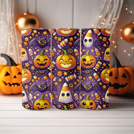 Halloween Tumbler Wrap Bundle (3 Designs) | Kawaii, Gothic und Retro | 20oz Sublimation PNG