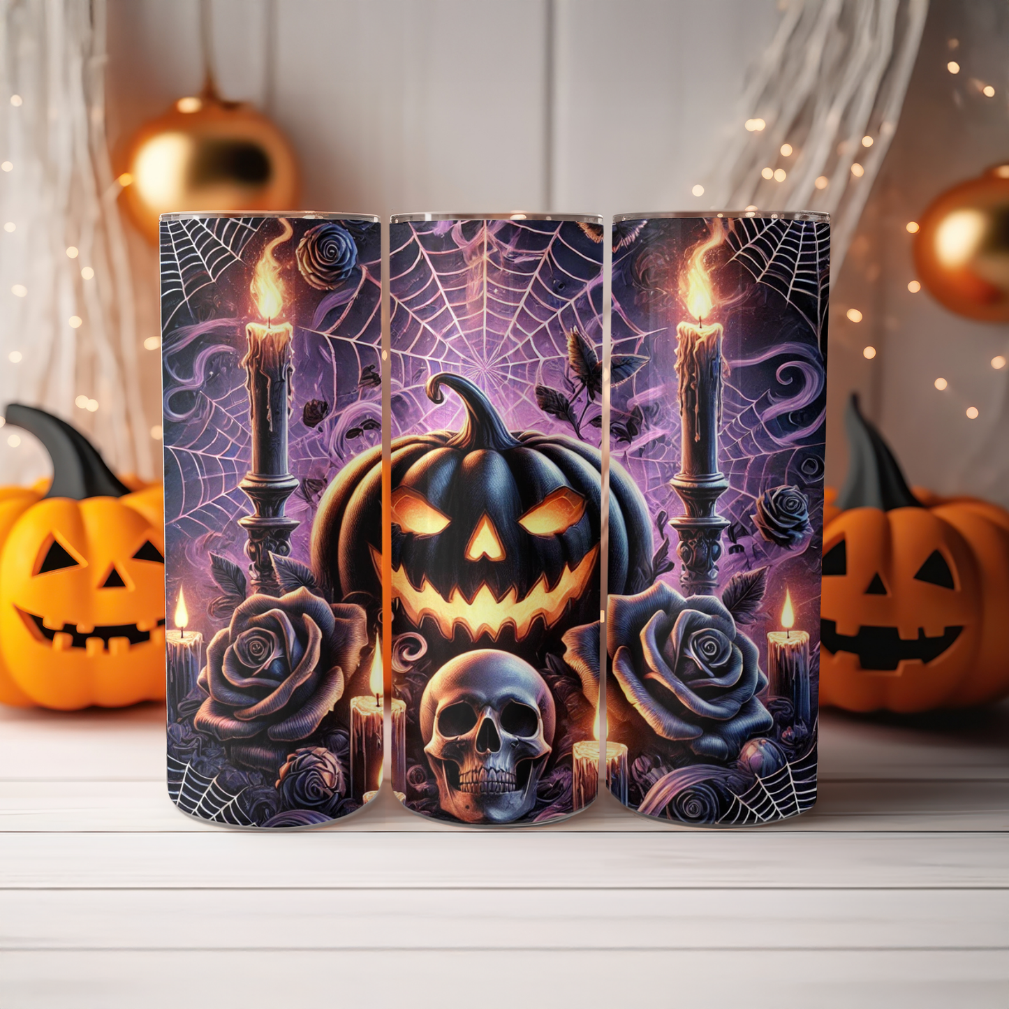 Halloween Tumbler Wraps (Bundle of 3) | Kawaii, Gothic & Retro | 20oz Sublimation PNG