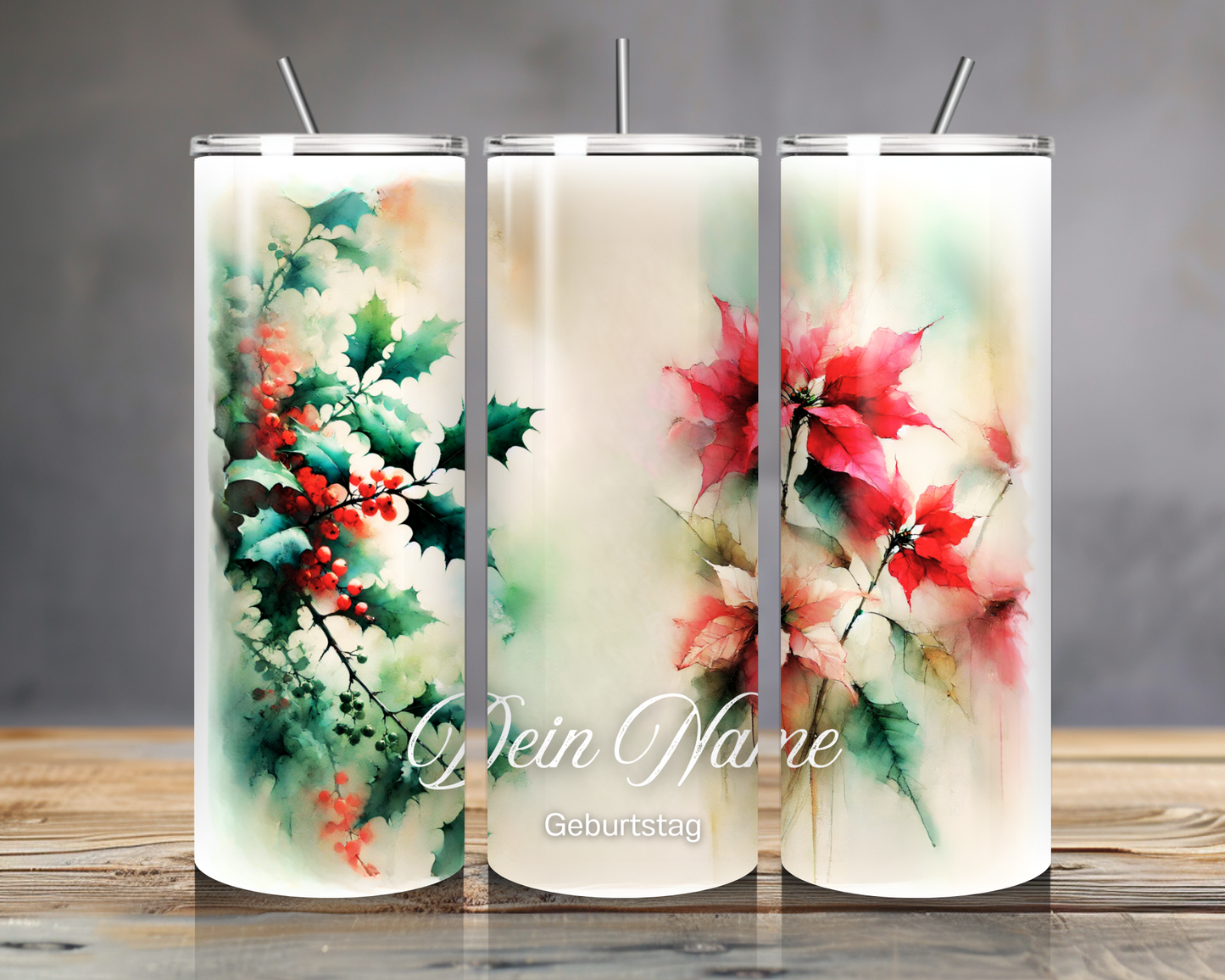 Personalisierter Geburtsblumen Tumbler – Edelstahlbecher mit Namen | 20oz | Geschenkidee Geburtstag