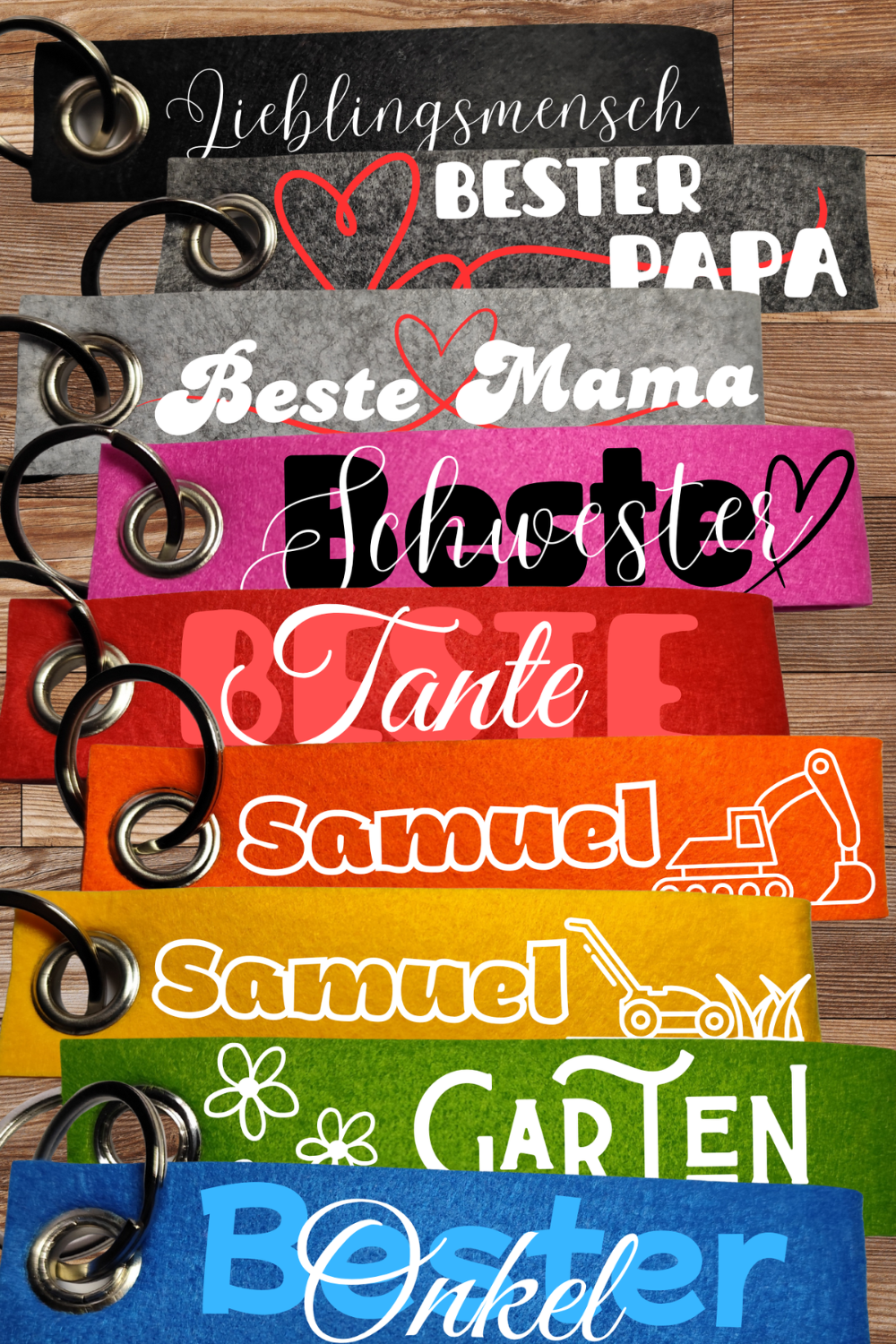 Personalized felt keychain with desired text