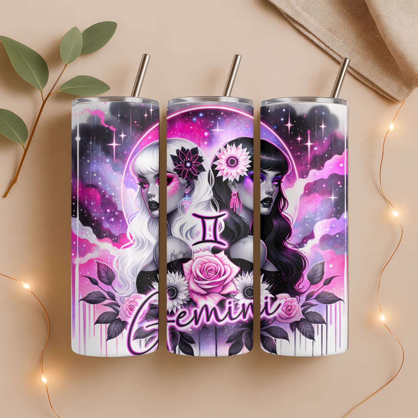 20oz Tumbler – Alle Sternzeichen – Neon und Fantasy Art Design