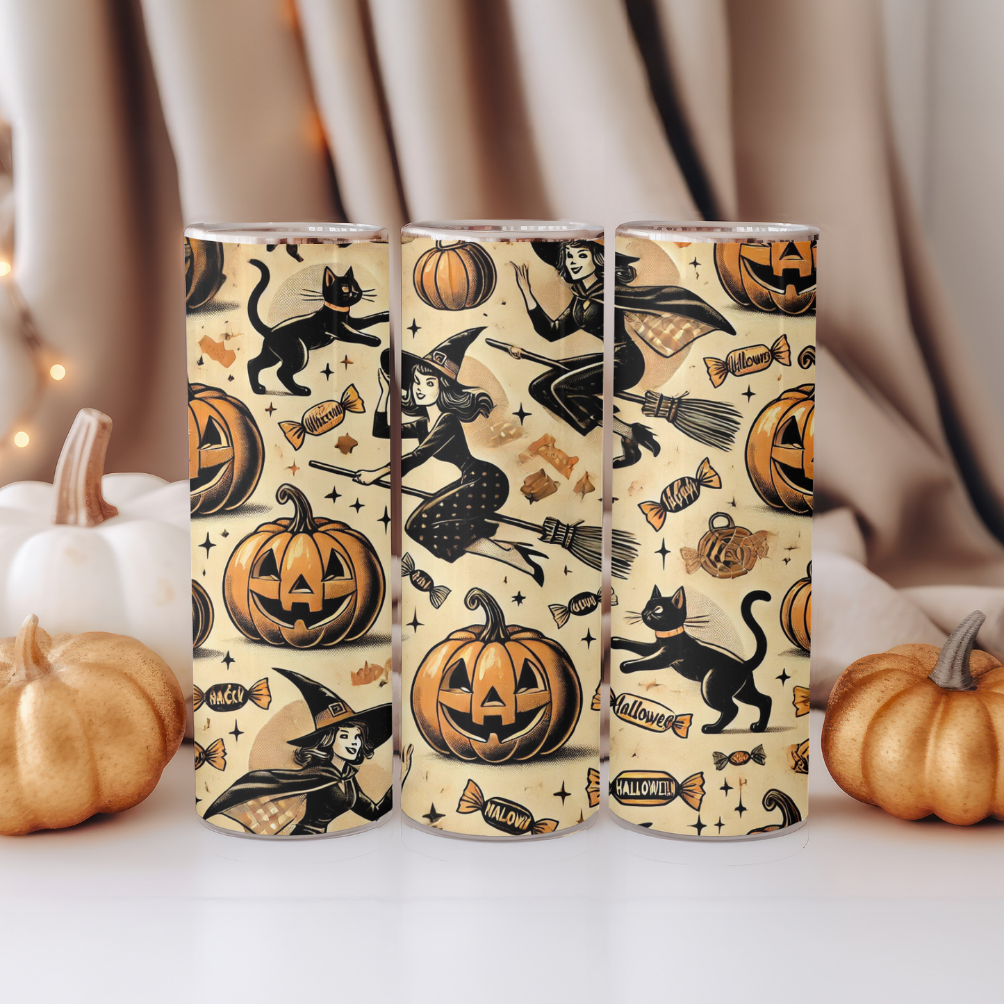 Halloween Tumbler Wraps (Bundle of 3) | Kawaii, Gothic &amp; Retro | 20oz Sublimation PNG