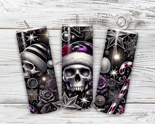 🖤 Gothic Christmas Tumbler – 20oz Skinny Cup 🎄