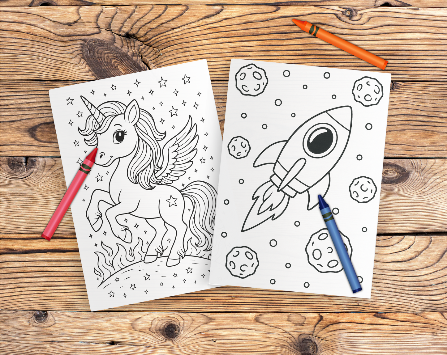 47 Coloring Pages as PNG Download | Children's Coloring Page Set to Print | Animals, Dinosaurs, Cars, Airplanes, Christmas