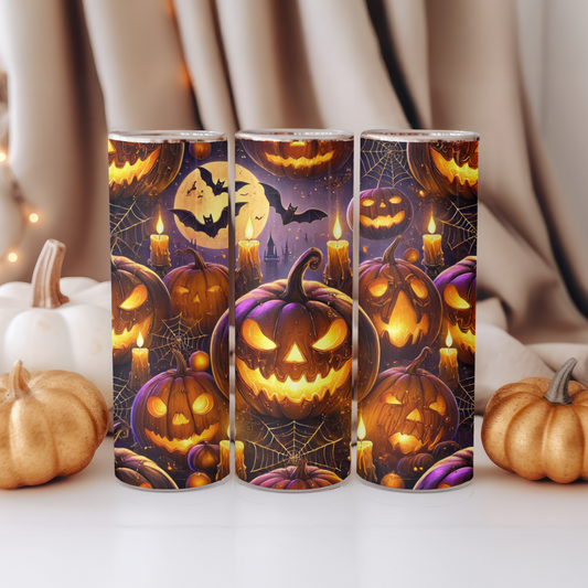 🎃 Halloween Tumbler 20oz – Kürbis und Gothic Designs | Edelstahl Thermobecher, isoliert, Herbst Geschenk, Party Becher