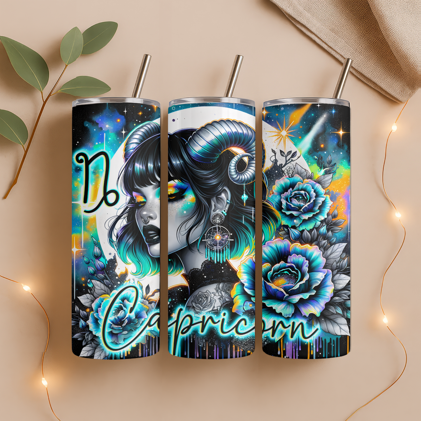 20oz Tumbler – Alle Sternzeichen – Neon und Fantasy Art Design