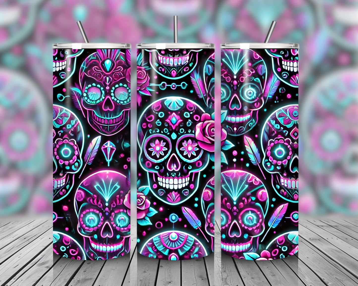 Sugar Skull Seamless Pattern Bundle | Dia de los Muertos | Cartoon, Gothic, Pastel, Neon, Floral, Halloween | Digital Download